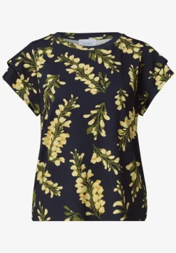 Shirt met volantmouwen en print