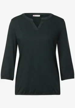 Shirt van jersey met gespleten hals