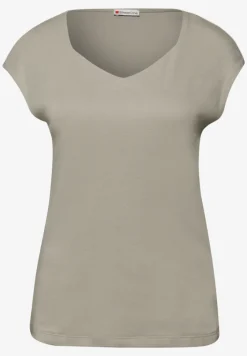 Shirt zonder mouwen met diamanten halslijn