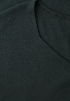 Shirt zonder mouwen met diamanten halslijn