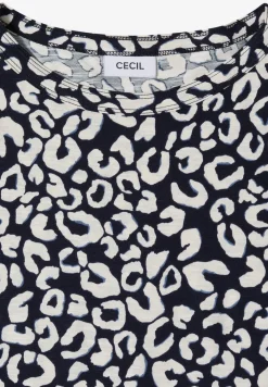 Shirt met boothals en leoprint