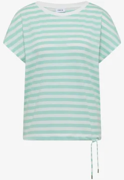 Shirt met boothals en strepen