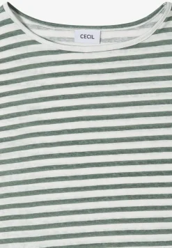 Shirt met boothals en strepen