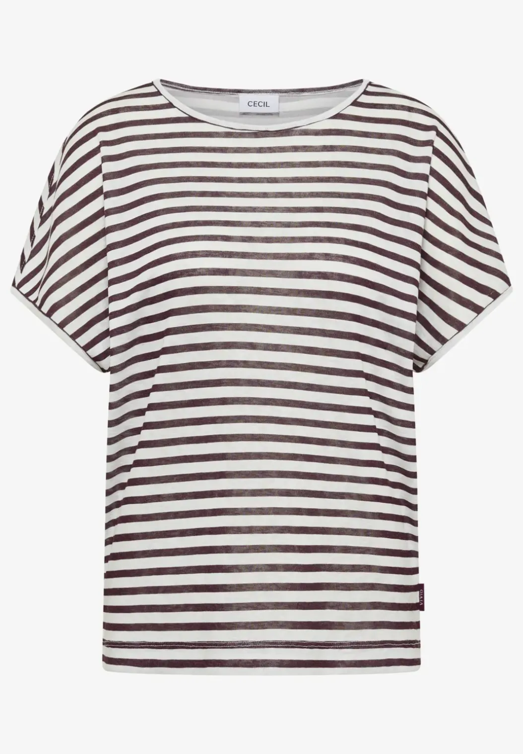 Shirt met boothals en strepen