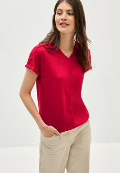Shirt met decoratieve stiksels