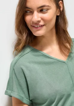 Shirt met decoratieve stiksels