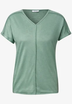 Shirt met decoratieve stiksels