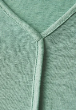 Shirt met decoratieve stiksels