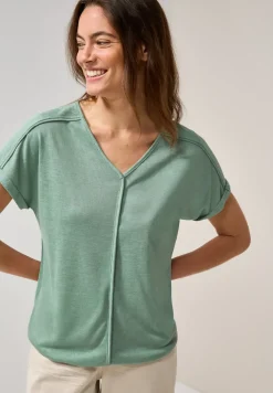 Shirt met decoratieve stiksels