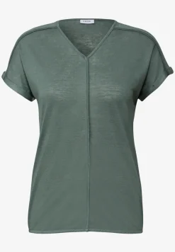 Shirt met decoratieve stiksels