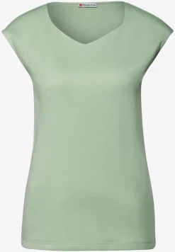Shirt met diamanten halslijn