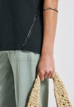 Shirt met gehaakte details