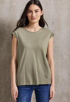 Shirt met gehaakte details
