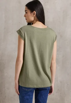 Shirt met gehaakte details
