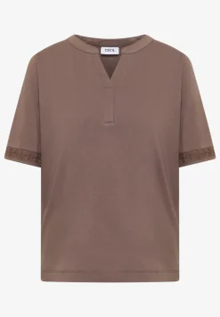 Shirt met gespleten hals en haakband