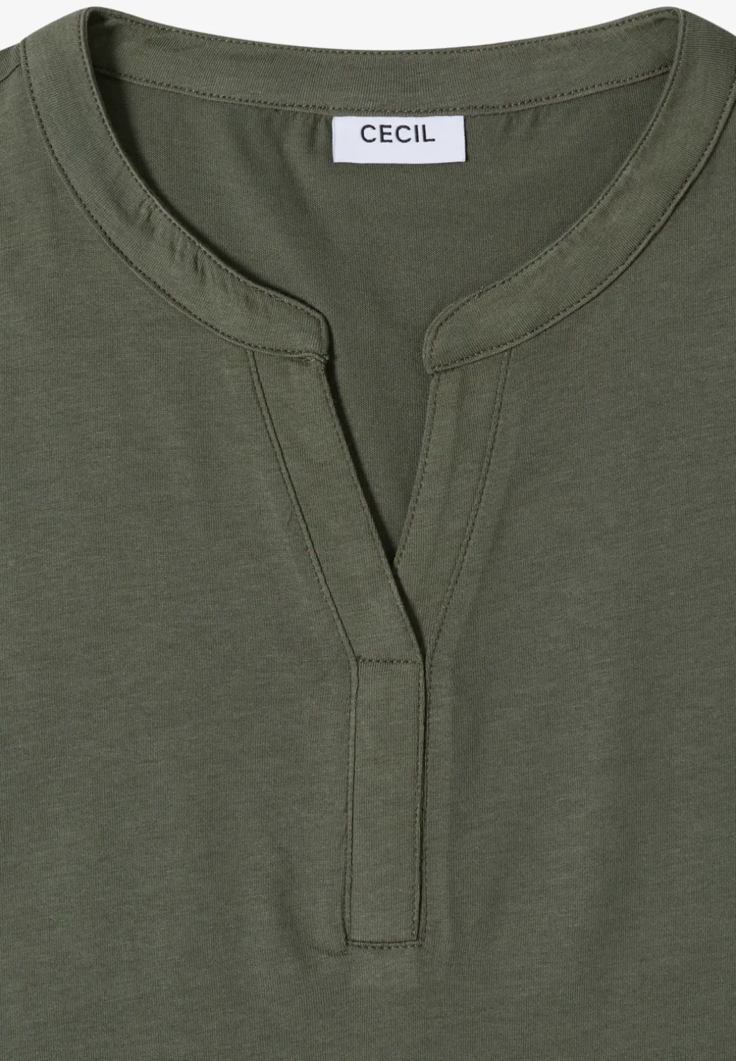 Shirt met gespleten hals en haakband