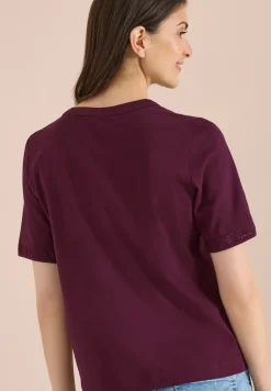Shirt met gespleten hals en haakband