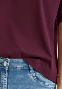 Shirt met gespleten hals en haakband