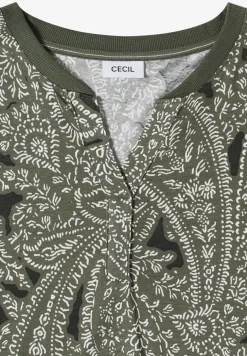 Shirt met gespleten hals en paisleypatroon