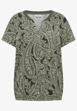 Shirt met gespleten hals en paisleypatroon