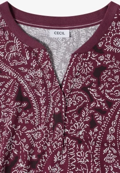 Shirt met gespleten hals en paisleypatroon