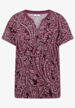 Shirt met gespleten hals en paisleypatroon