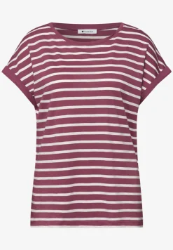 Shirt met hangende schouder en strepen