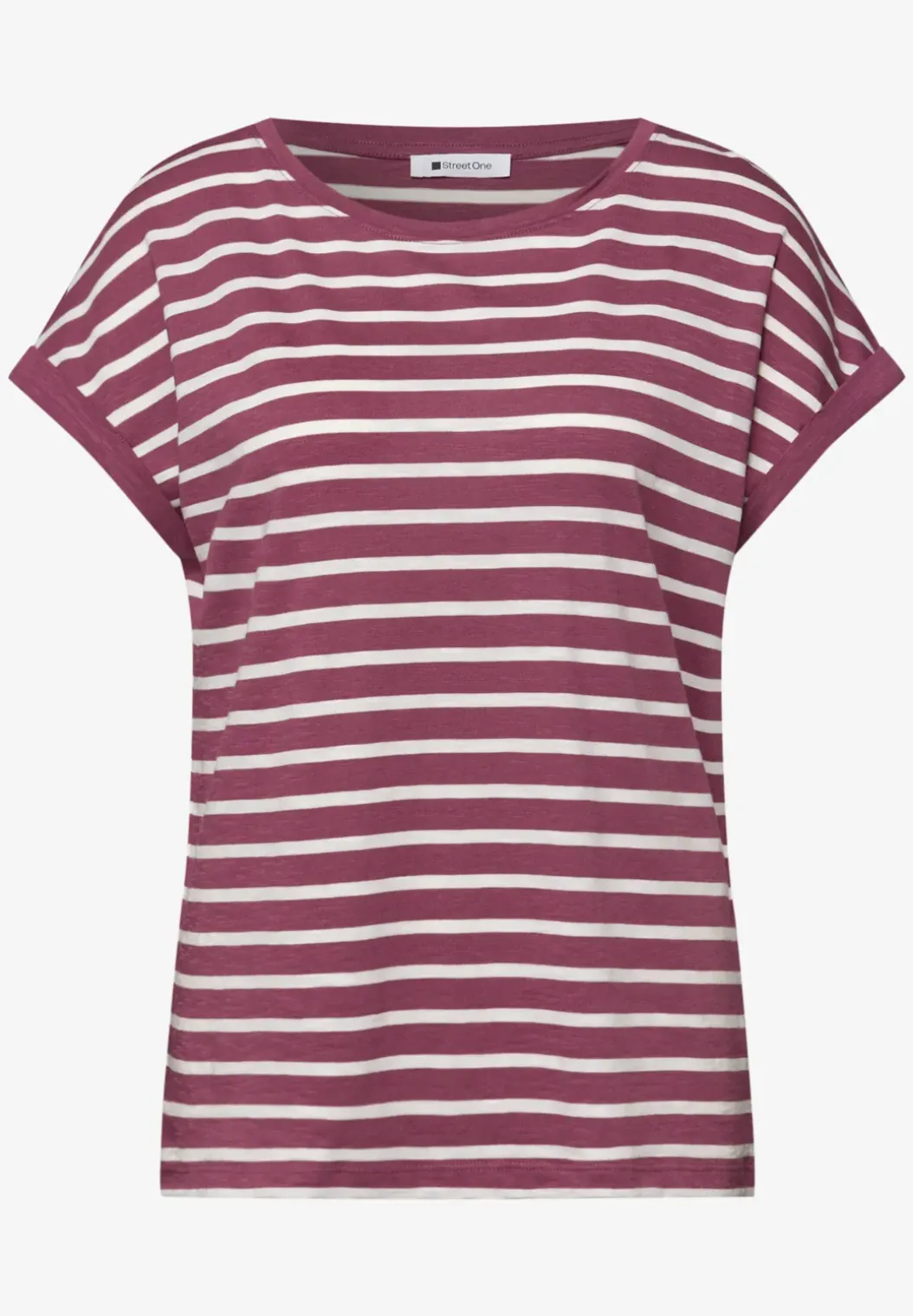 Shirt met hangende schouder en strepen