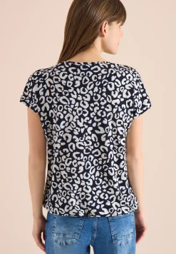 Shirt met kanten detail en leoprint