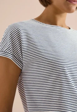 Shirt met korte mouwen, boothals en knopen