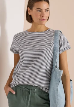 Shirt met korte mouwen, boothals en knopen
