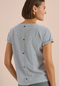 Shirt met korte mouwen, boothals en knopen