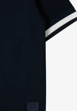 Shirt met korte mouwen, capuchon en geribde details