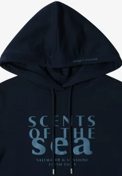 Shirt met korte mouwen, capuchon en tekst