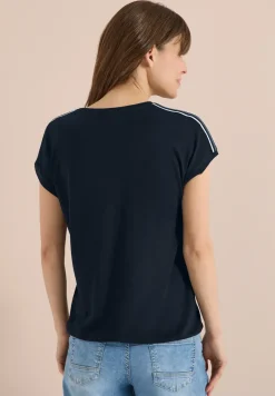 Shirt met korte mouwen en banddetail