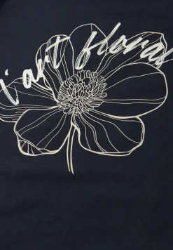 Shirt met korte mouwen en bloemen Artwork