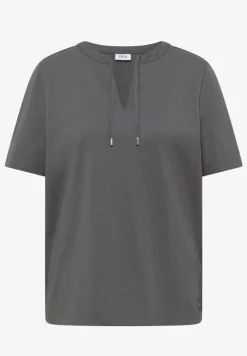 Shirt met korte mouwen en gespleten hals