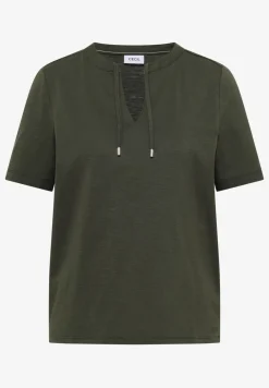 Shirt met korte mouwen en gespleten hals