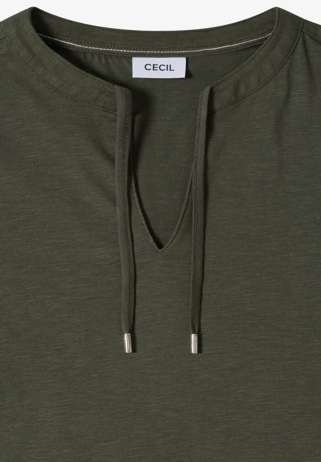 Shirt met korte mouwen en gespleten hals