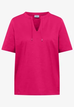 Shirt met korte mouwen en gespleten hals