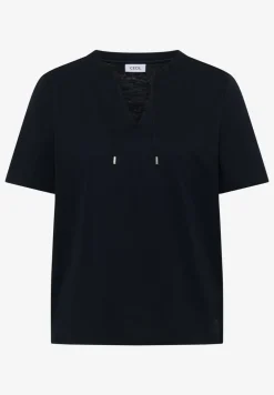 Shirt met korte mouwen en gespleten hals