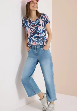 Shirt met korte mouwen en kanten detail