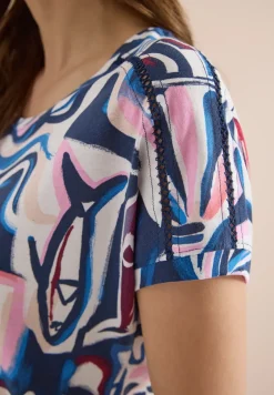 Shirt met korte mouwen en kanten detail