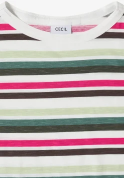Shirt met korte mouwen en meerkleurige strepen