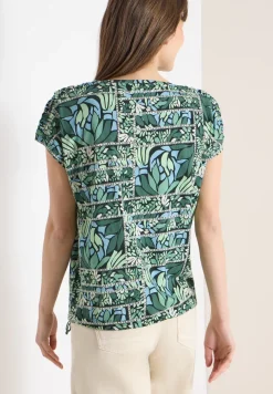 Shirt met korte mouwen en patchworkprint