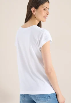 Shirt met korte mouwen en rimpels
