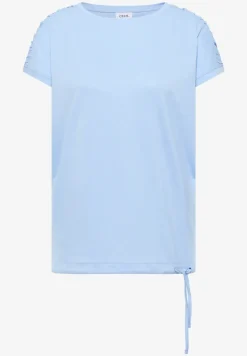 Shirt met korte mouwen en rimpels