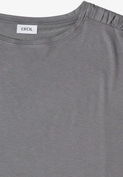 Shirt met korte mouwen en rimpels