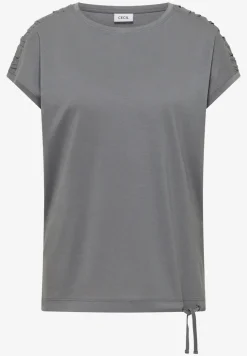 Shirt met korte mouwen en rimpels
