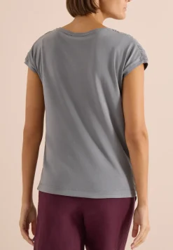 Shirt met korte mouwen en rimpels